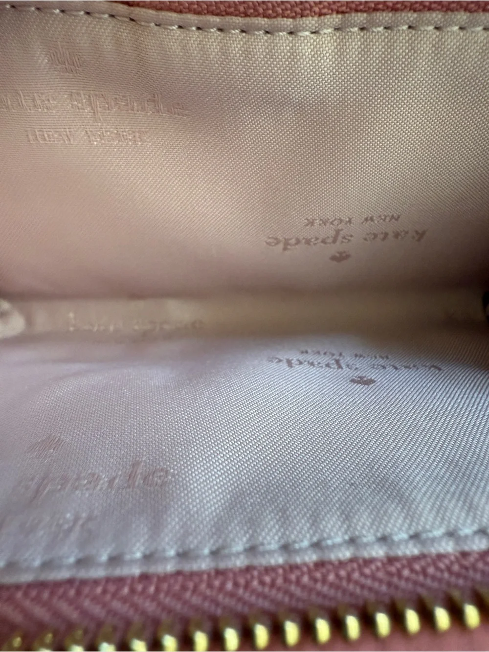 kate spade New York coral pink Saffiano Leather Madison L Zip Wallet NWOT